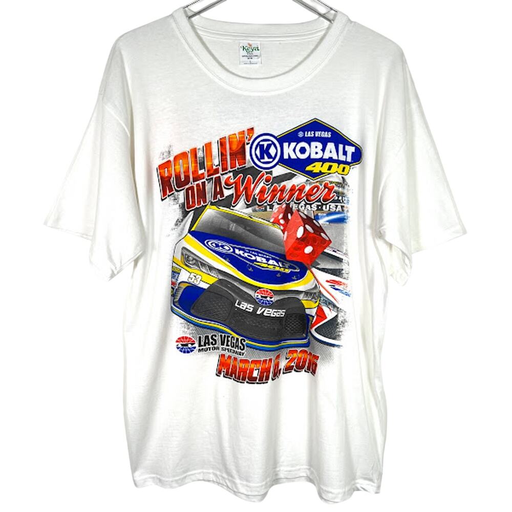 Nascar Las Vegas Motor Speedway T-Shirt L Kobalt 400 Rollin On A Winner Y2K Tee